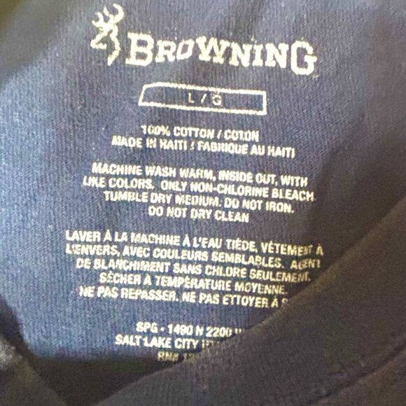 Browning Firearms Co T-shirt Men's L Blue Sun Fade Vintage Thrashed Hunt Grapics - Picture 7 of 7